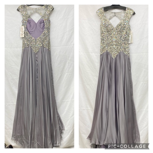 Tony Bowls embellished bodice fit and flare long gown - Picture 5 of 9